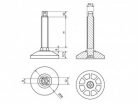 Állítható láb felső állítással Ø 50mm méretű talppal, M12x30-as szárral. Kiszerelés: 100 db