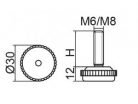 Állítható láb Ø 30mm méretű talppal, M6x08-as szárral. Kiszerelés: 100 db