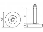 Állítható láb Ø 30mm méretű talppal, M6x20-as szárral. Kiszerelés: 100 db