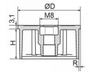 Csőbetét Ø 60mm, M8 menetes anyával. Kiszerelés: 150 db